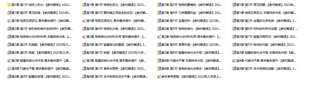 【教材解读】2023秋九年级上册初三科学（浙教版)-主题派