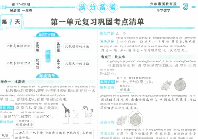 15天满分备考-1上数学冀教版-主题派